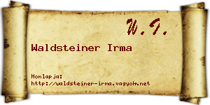 Waldsteiner Irma névjegykártya