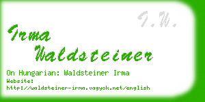 irma waldsteiner business card